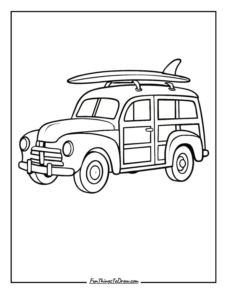 Vintage Woody Wagon Surf