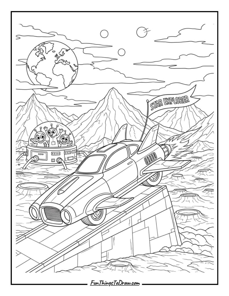 Space Rocket Car Mission