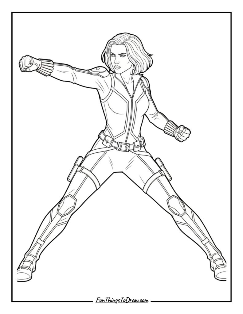 Black Widow in fighting stance
