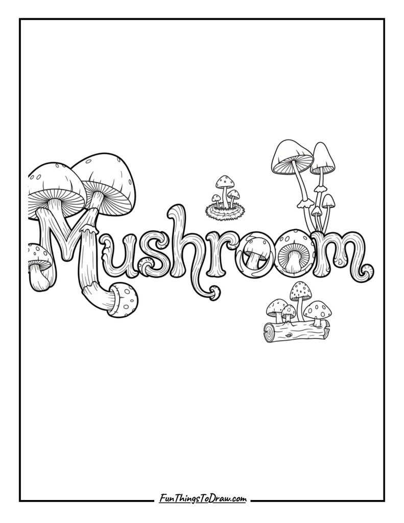 Mushroom Word Art