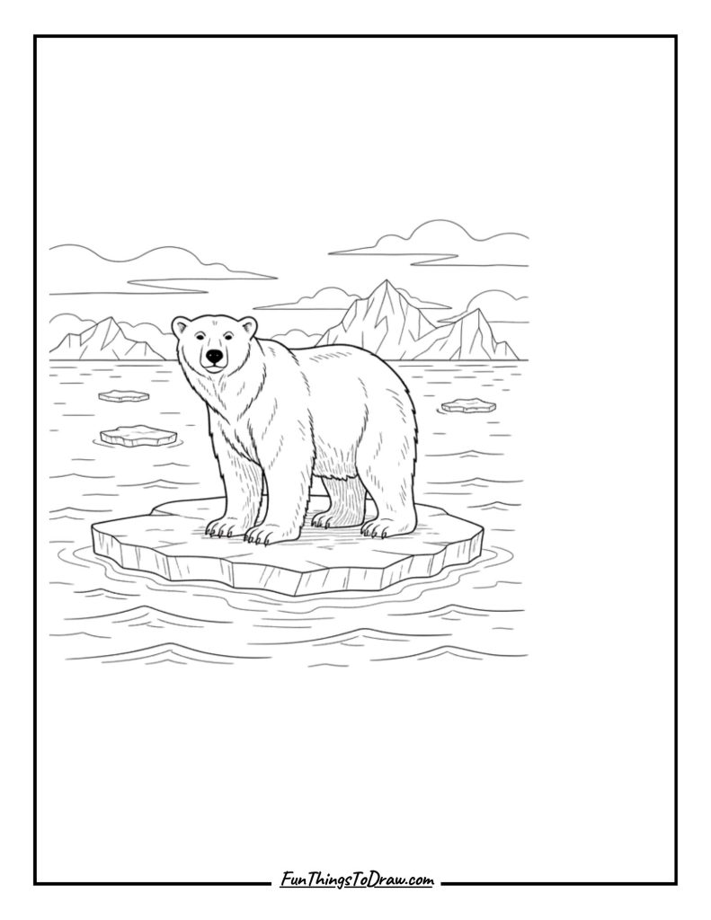 Polar bear on ice floe