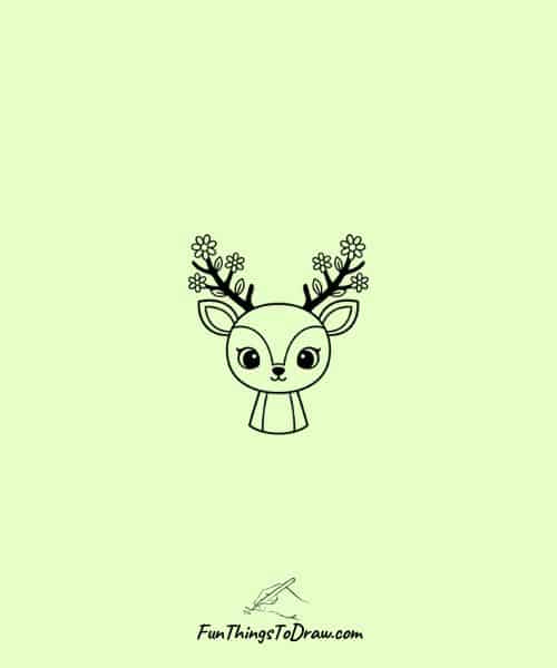 Deer with flowers in its antlers