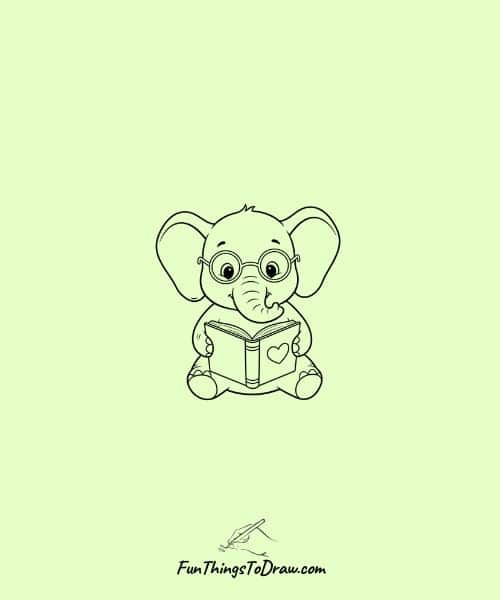 Elephant Reading a Book