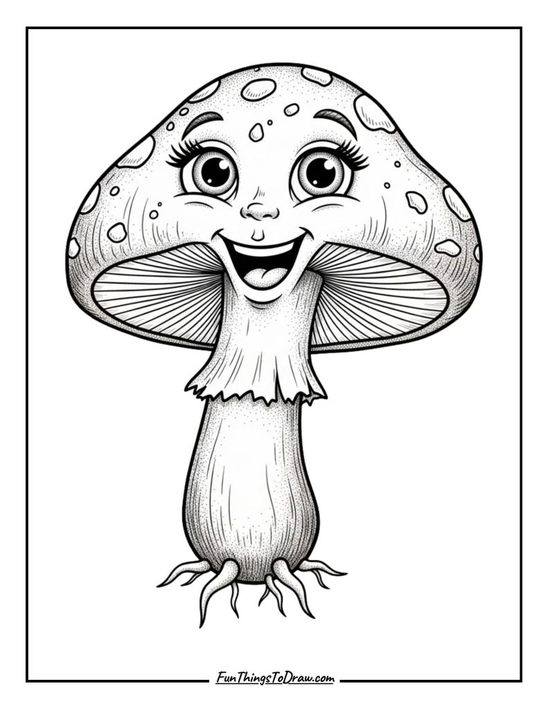 7. Happy Mushroom Face
