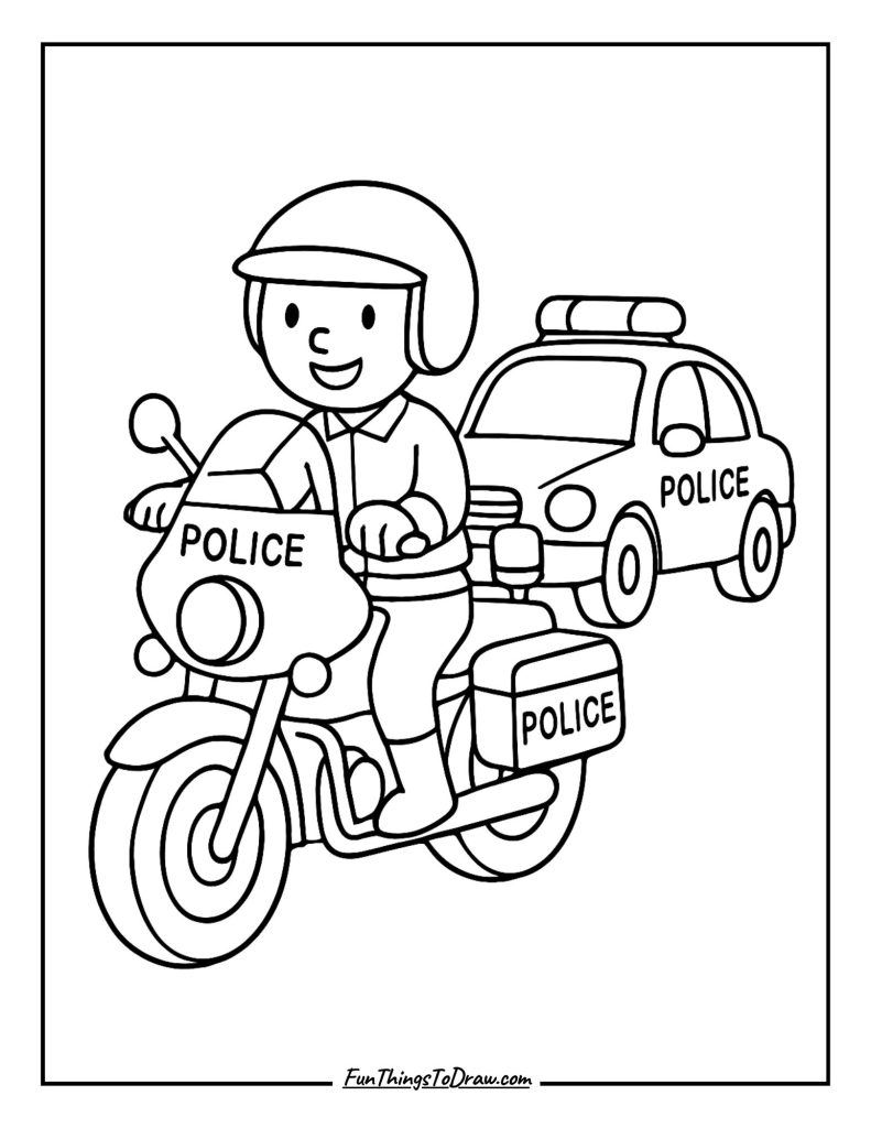 Motorcycle Police Escort (with police car behind)