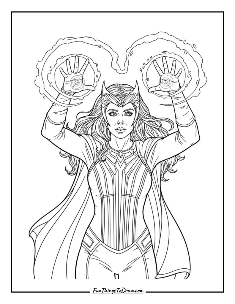 Scarlet Witch casting magic spell