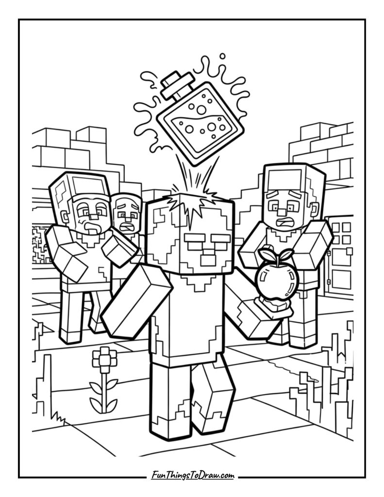 Zombie villager being cured