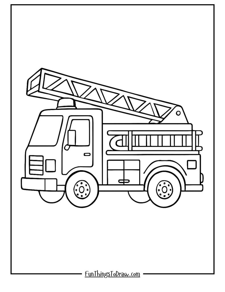 Hook and ladder truck