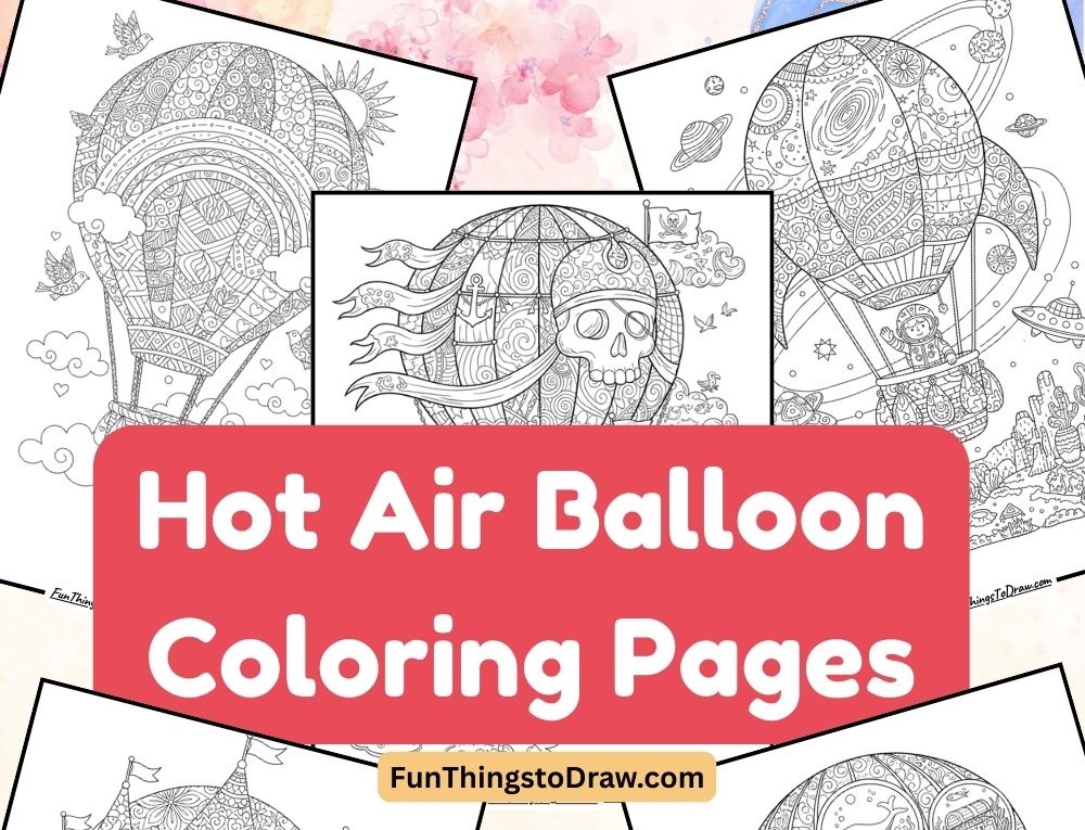 Hot Air Balloon Coloring Pages
