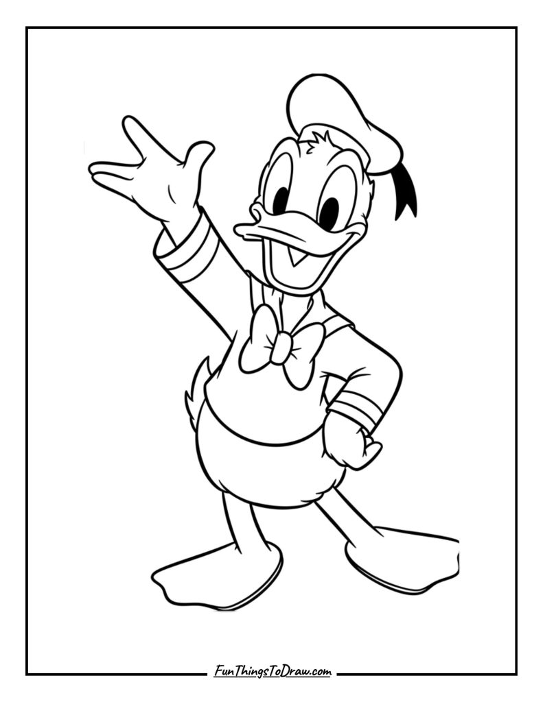 Donald Duck waving hello