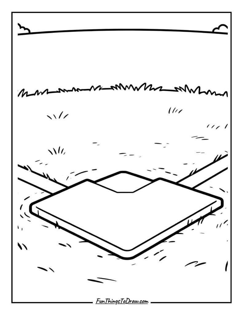 Home plate on the ground