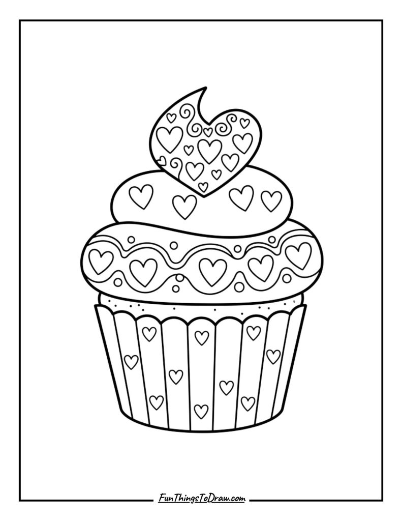 Heart-shaped frosting perfect for a Valentine’s Day page