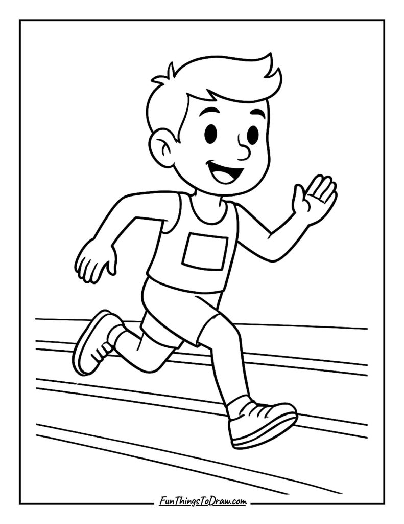 Sprinter running on a track