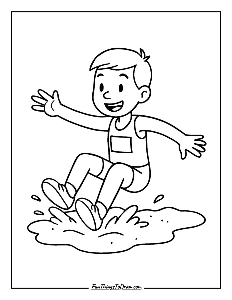 Long jumper landing in sand