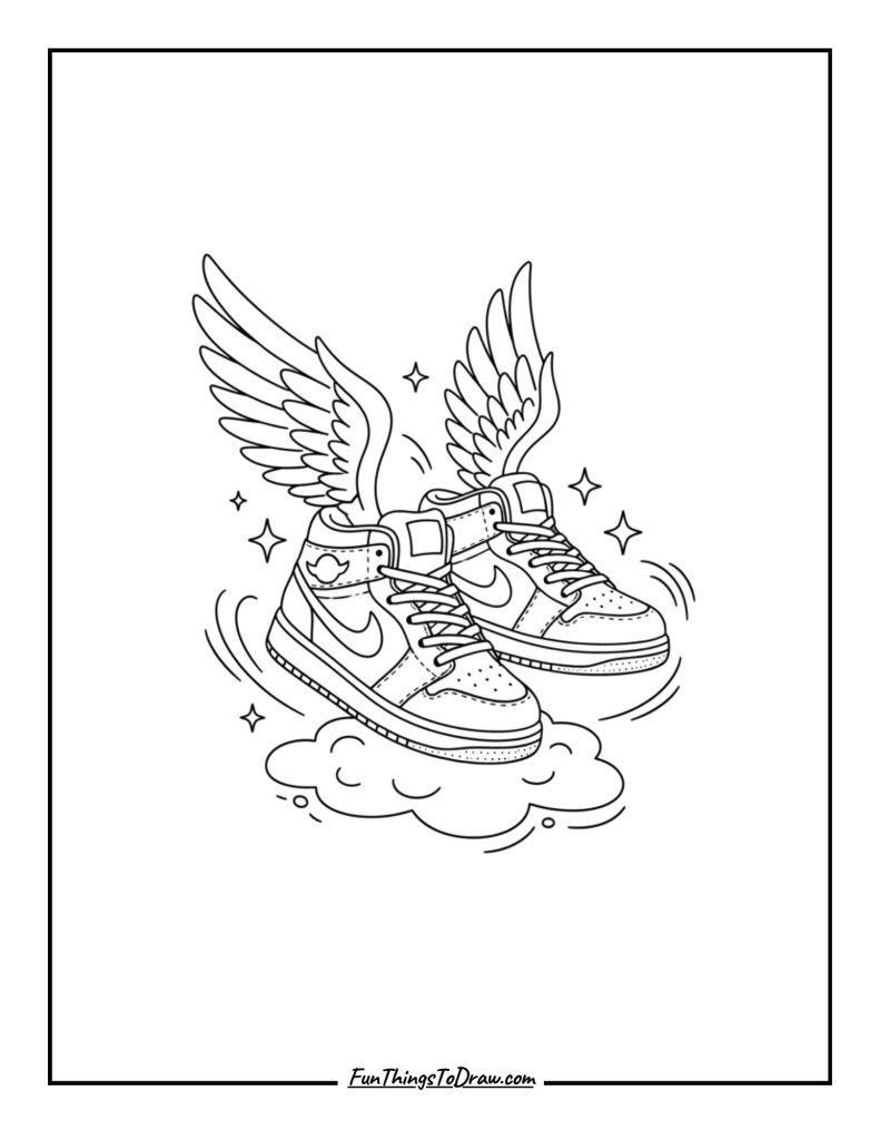 Basketball sneakers with wings