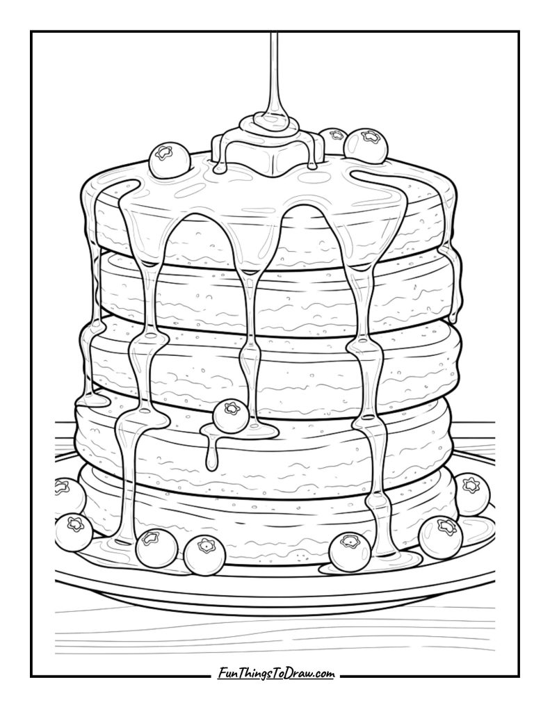 Stack of pancakes with syrup