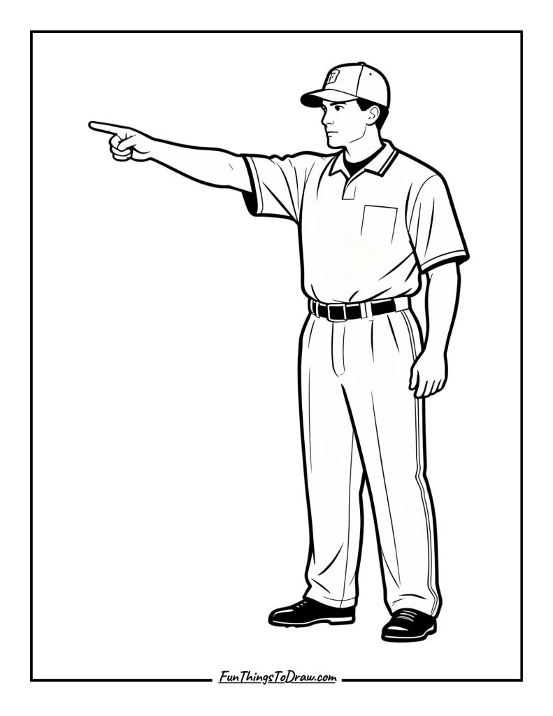 Umpire pointing to make call