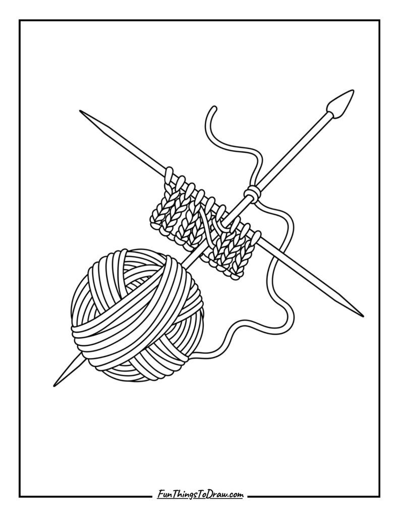 Knitting needles and yarn