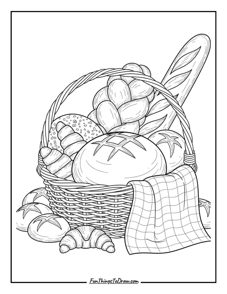 Basket of fresh baked bread