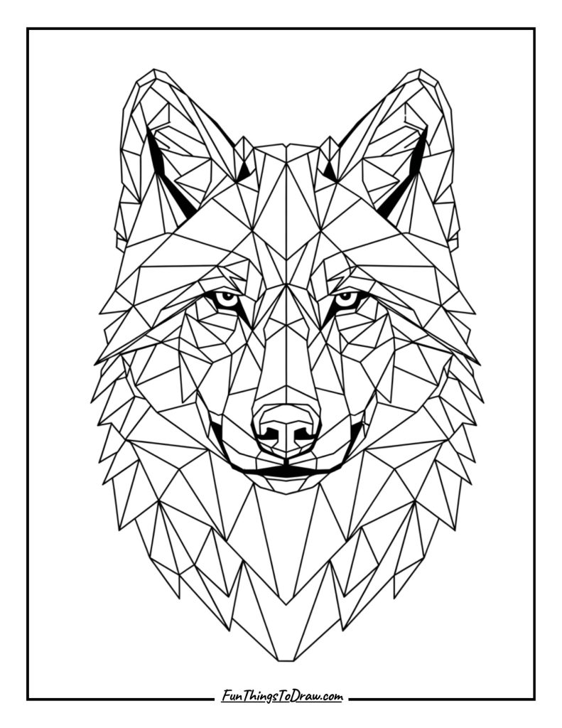 Geometric_polygonal wolf portrait