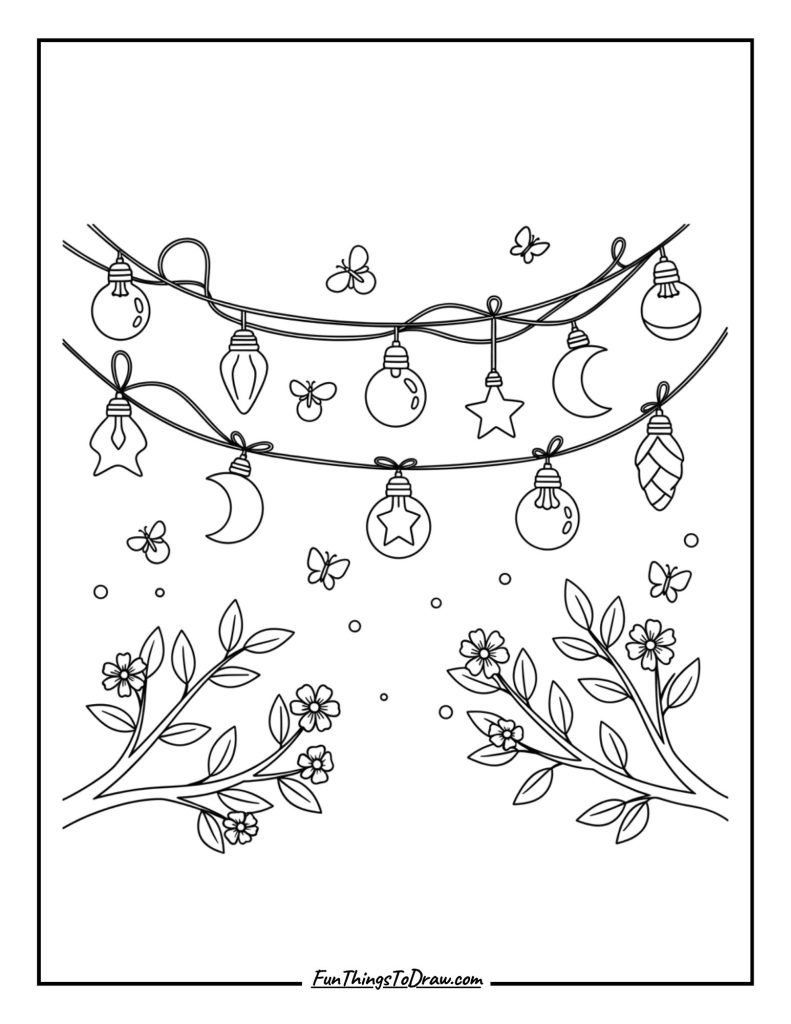 Hanging string lights