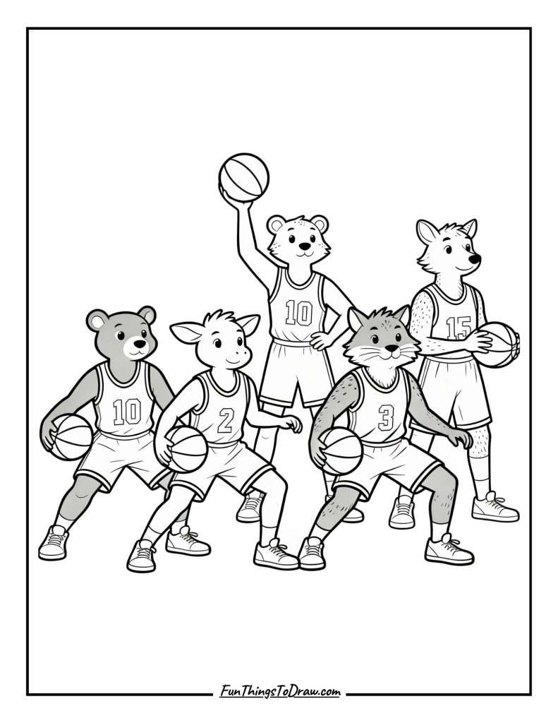 Animal basketball team