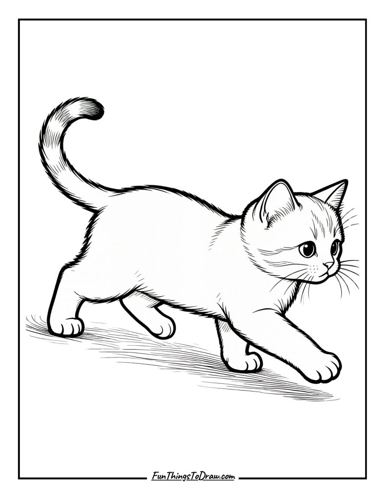 Kitten chasing its own tail