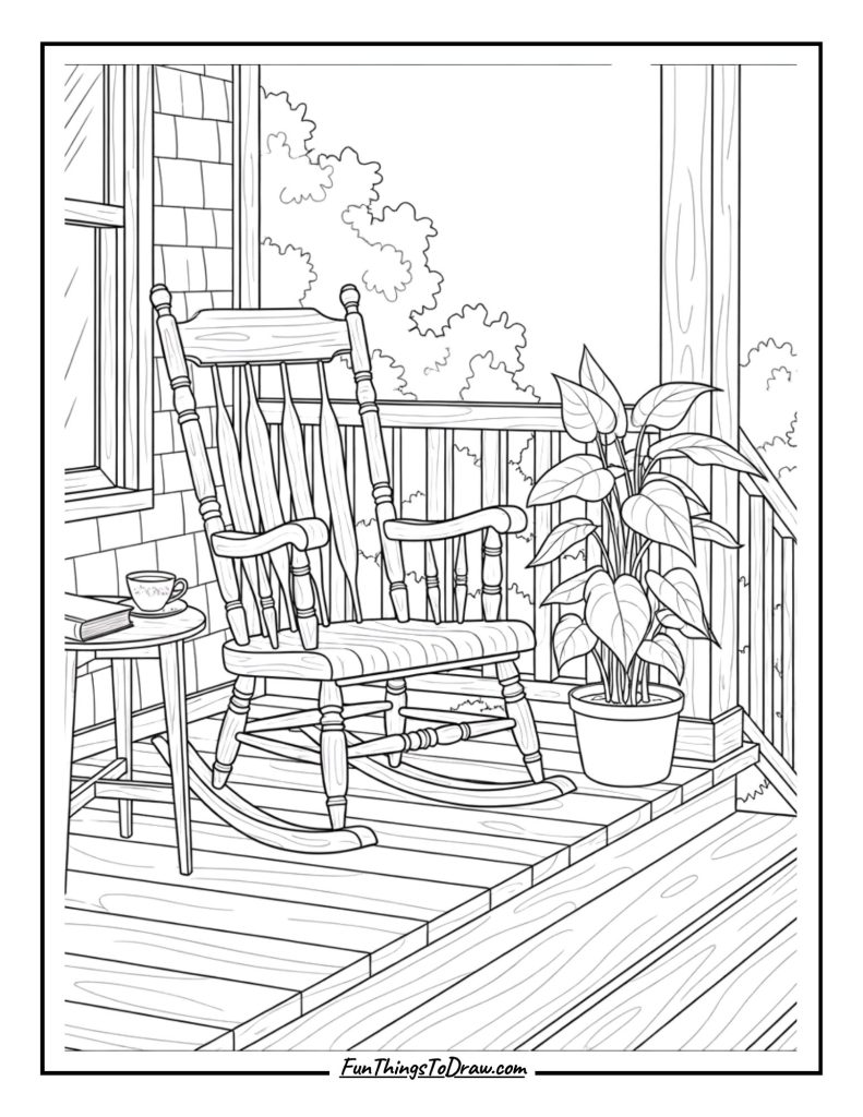Rocking chair on porch