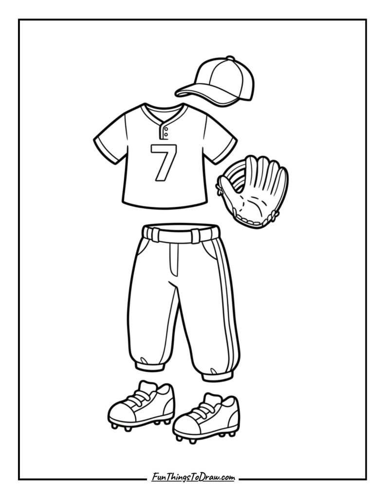 Baseball uniform with team number
