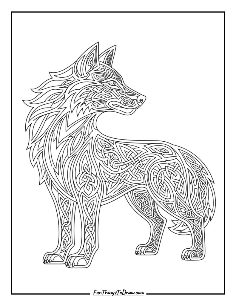  Celtic knot wolf design