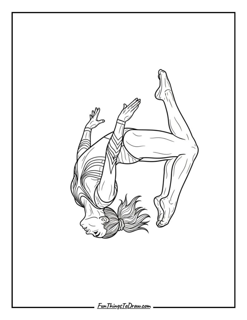 Gymnast flipping in the air
