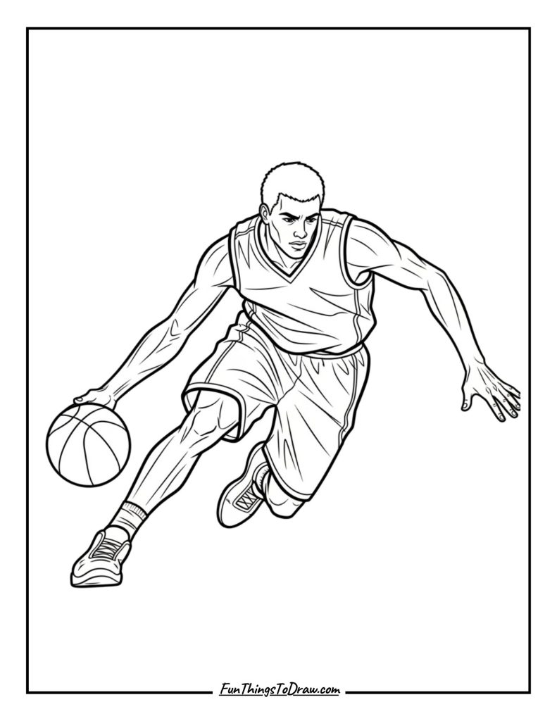 Basketball player doing a crossover