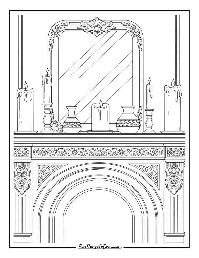 Candles on a mantel
