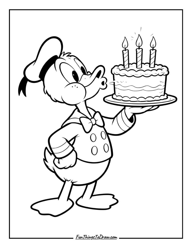 Donald blowing out candles