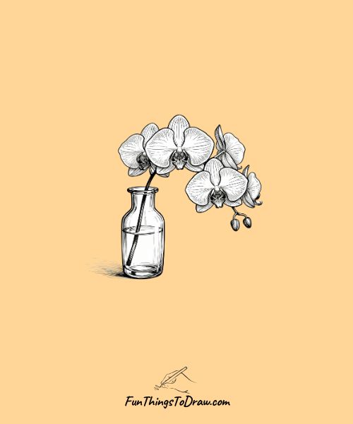 Orchid in glass vase