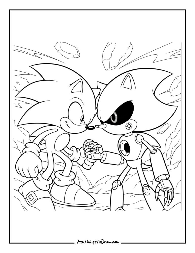 Sonic vs Metal Sonic face off