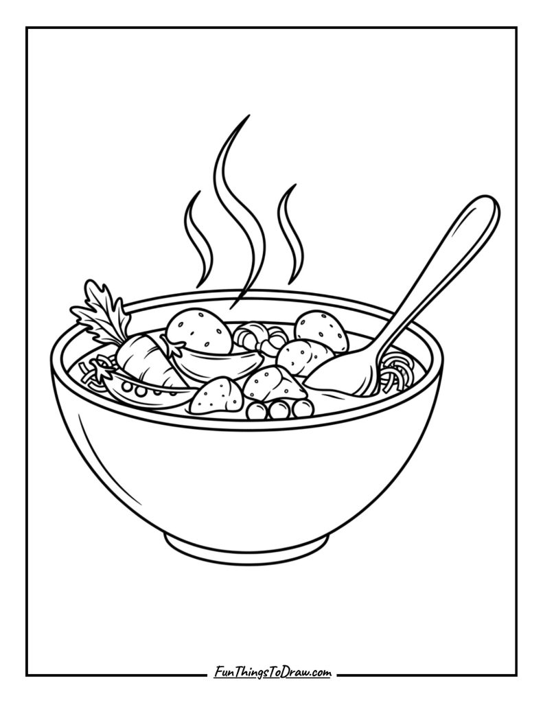 Bowl of warm soup