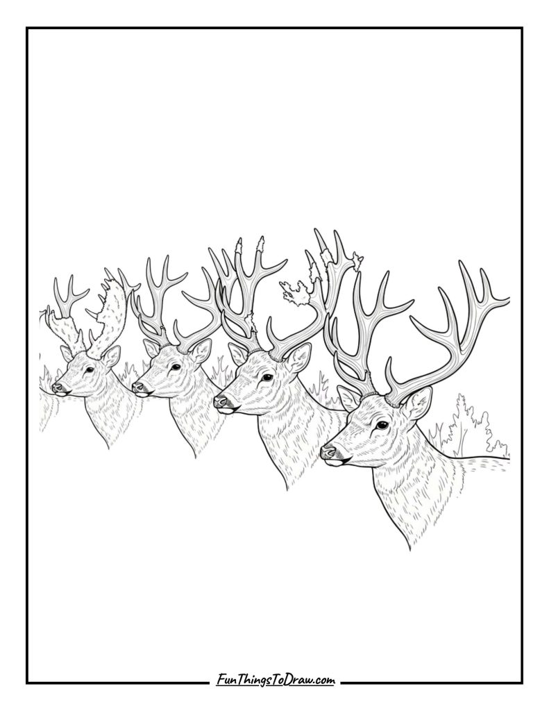 Antler growth stages from velvet to mature