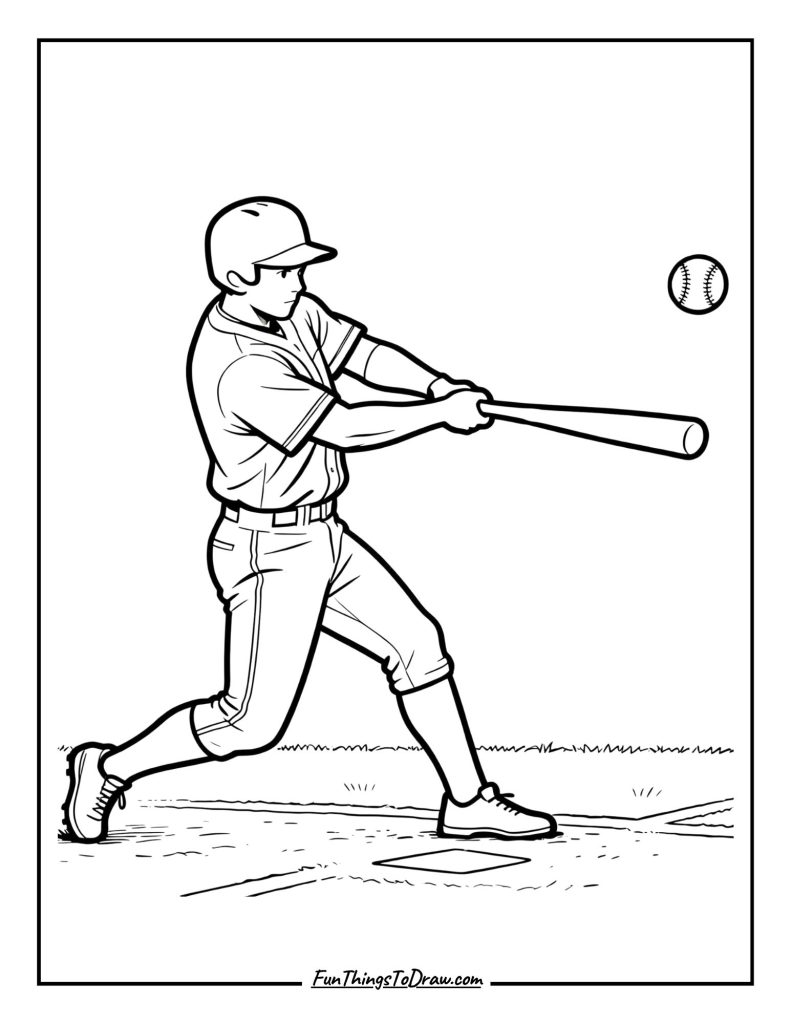 Player bunting the baseball