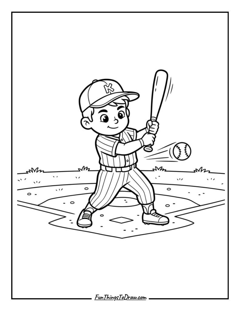  Baseball batter swinging at a pitch