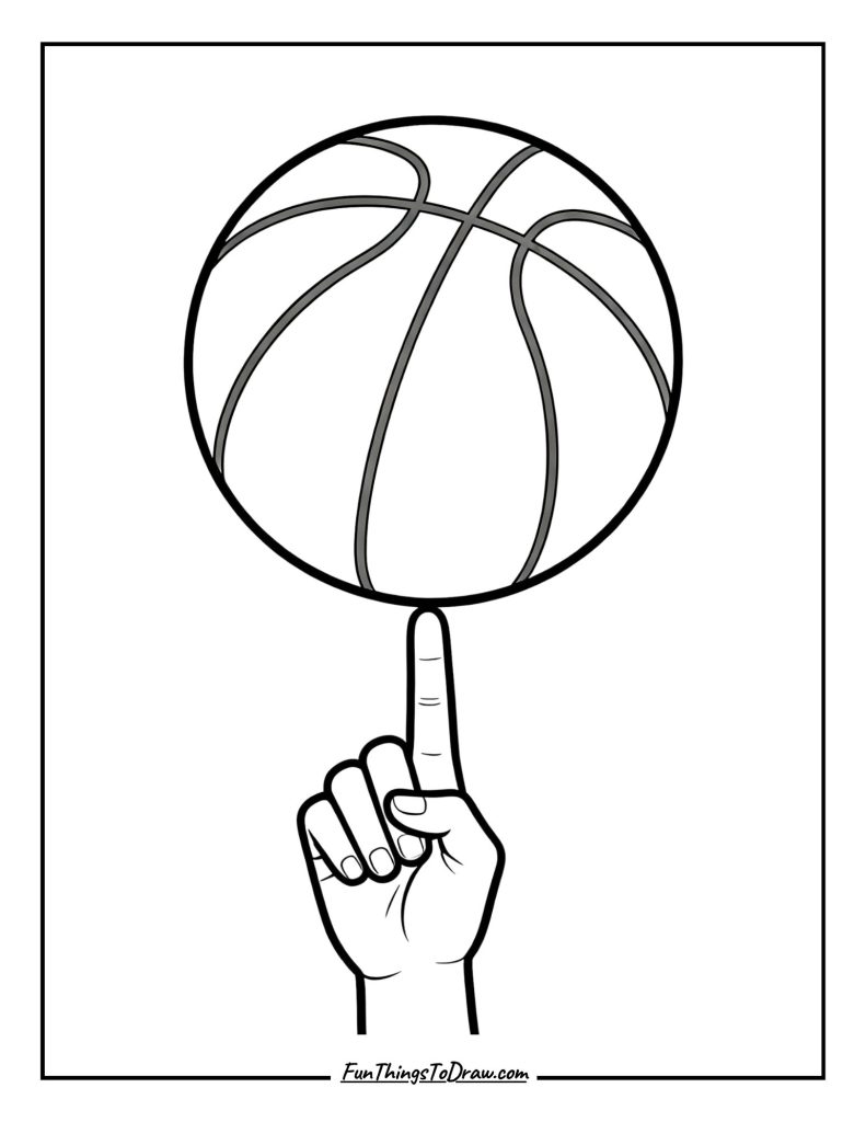 Basketball spinning on finger
