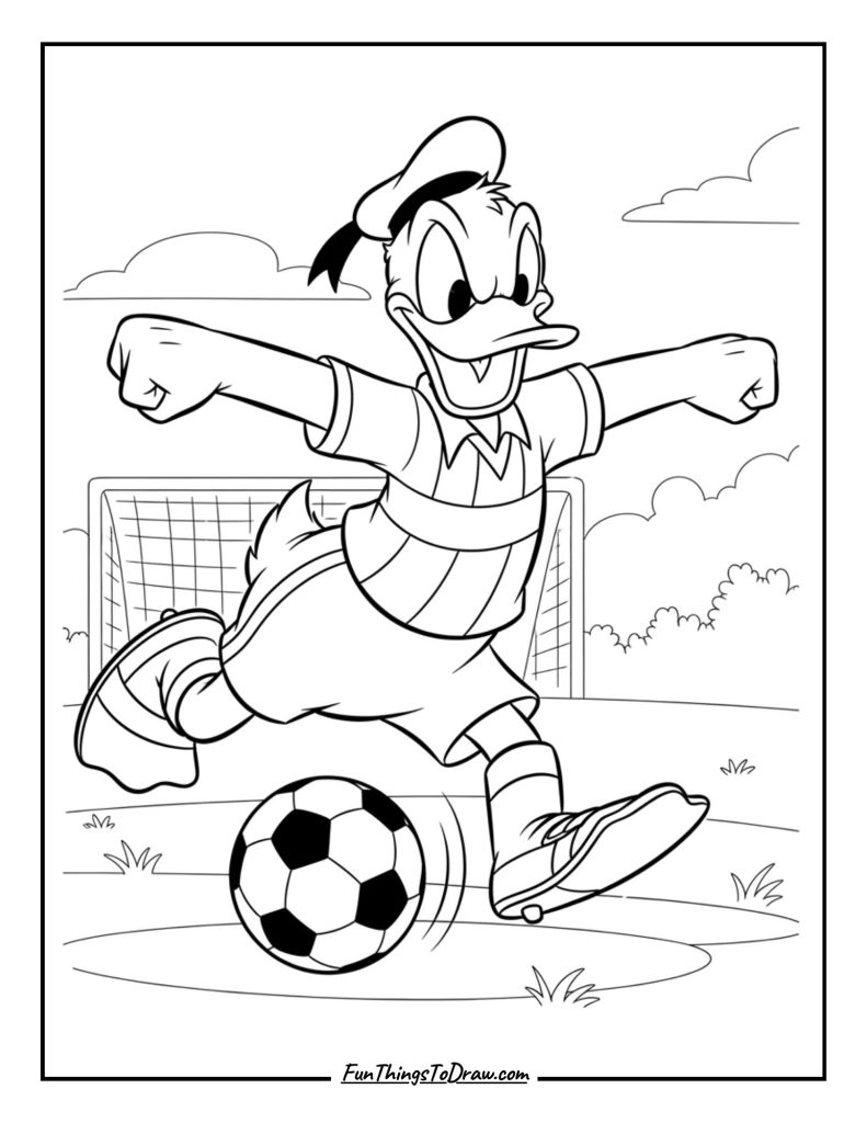 Donald playing soccer