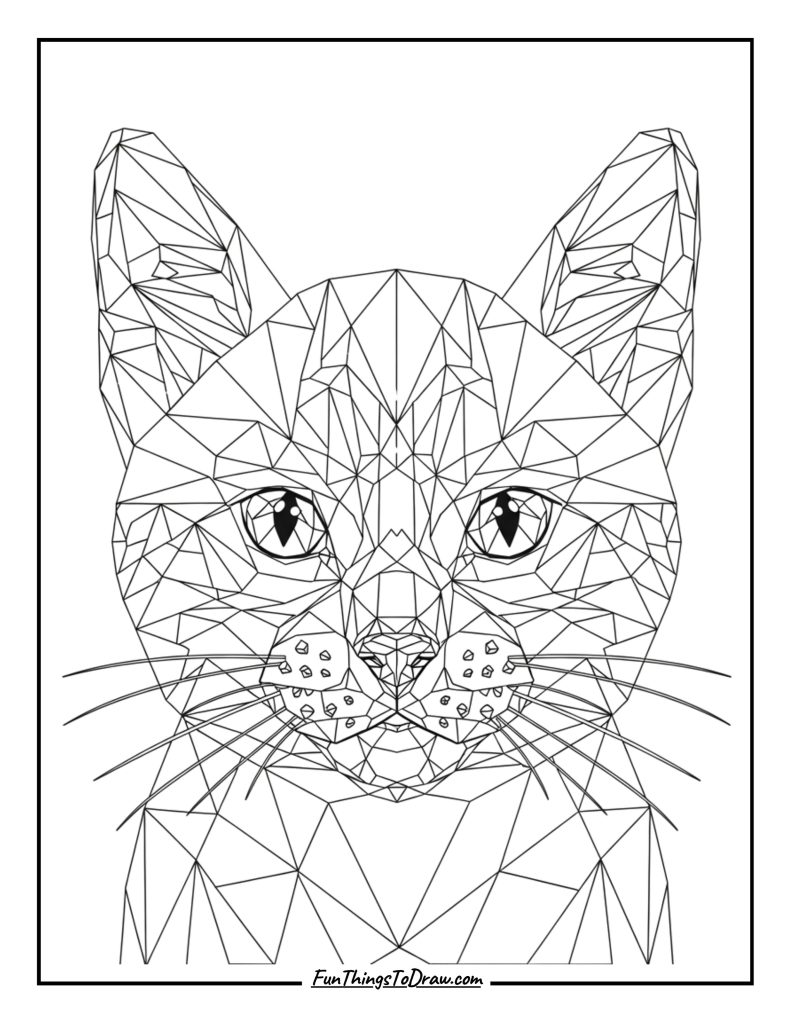 Geometric kitten portrait