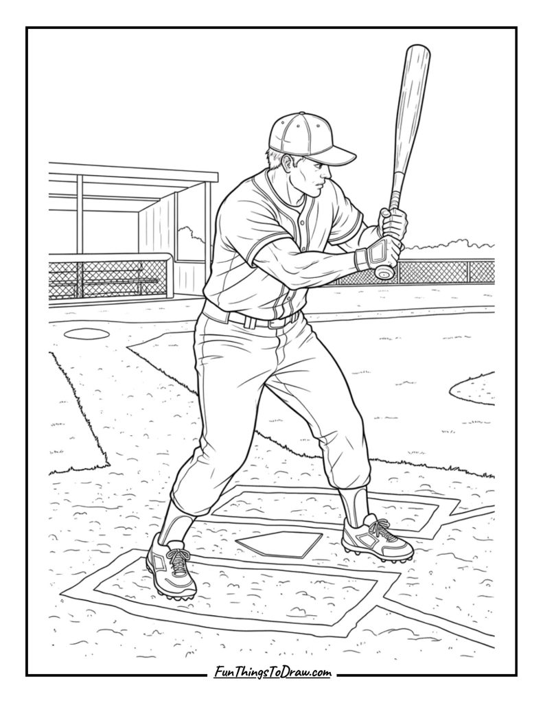 Player warming up in the on-deck circle with weighted bat
