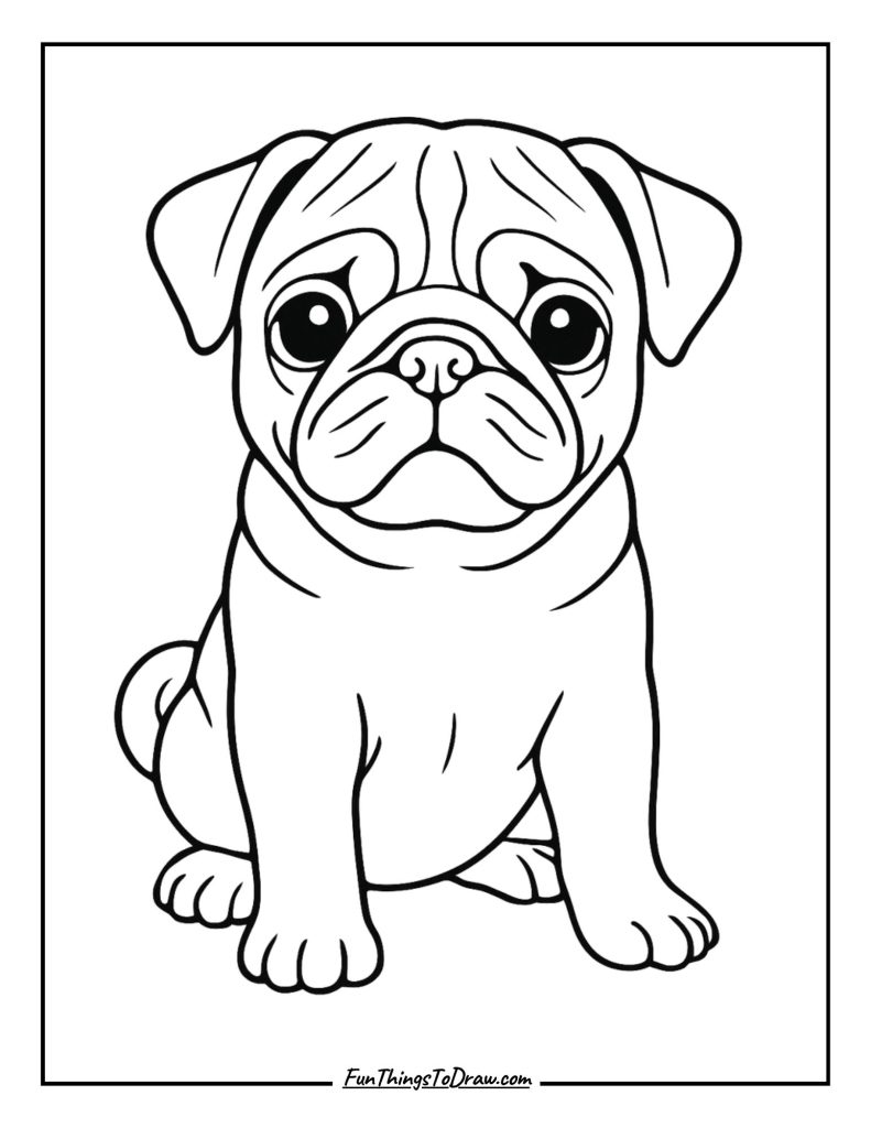 Pug puppy displaying an adorably wrinkled face