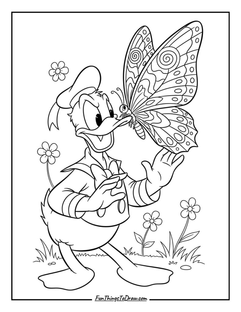 Donald with a butterfly