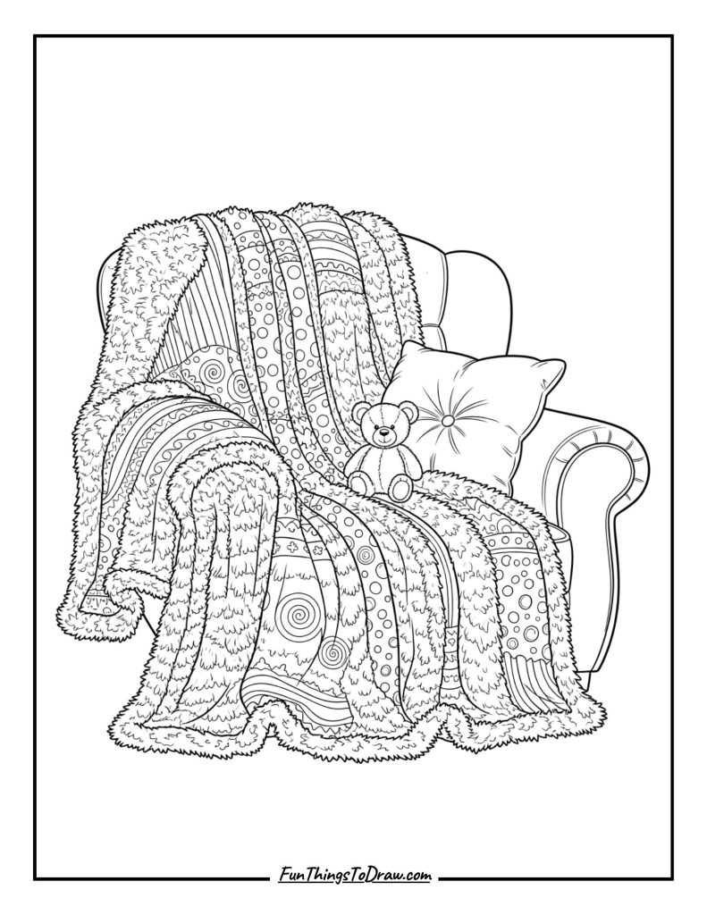 Fuzzy throw blanket