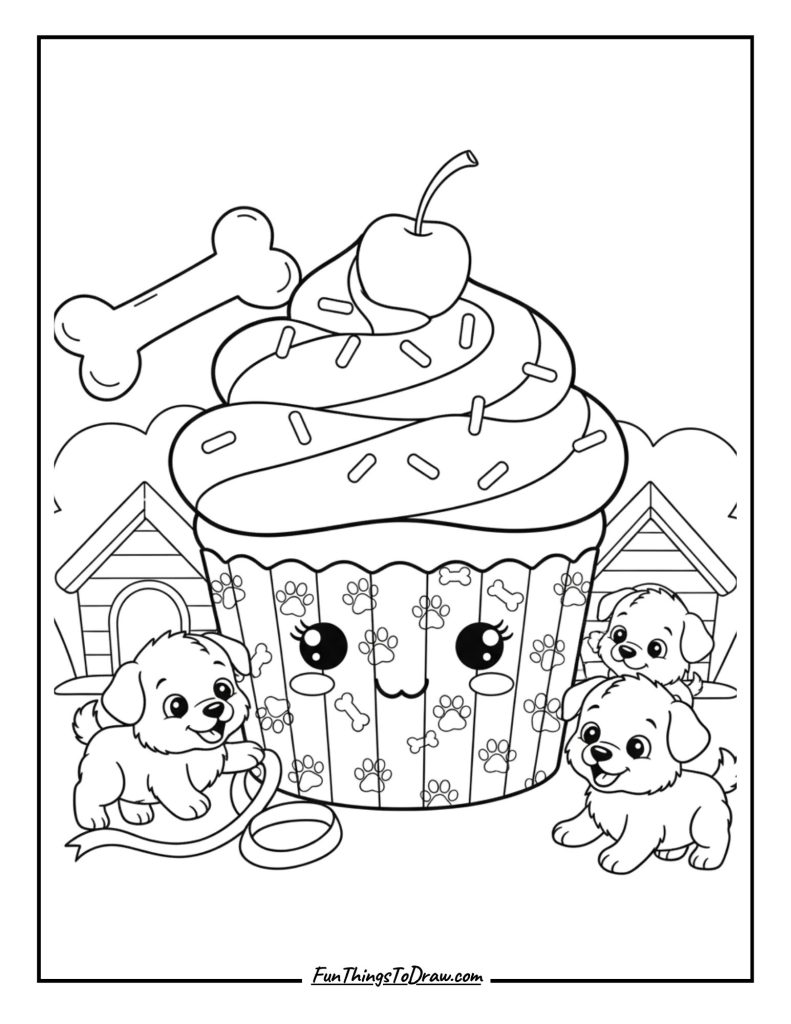 Cute puppy paw prints decorating the wrapper