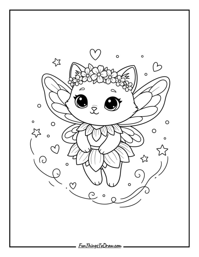 Kitten fairy with wings
