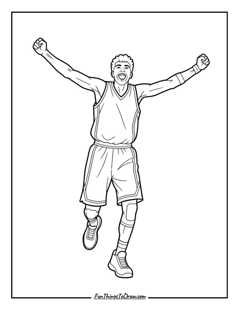 Basketball score celebration pose